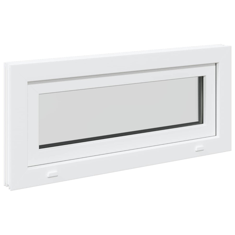 Kelderraam RISOR 90 x 40 cm PVC en glas Wit