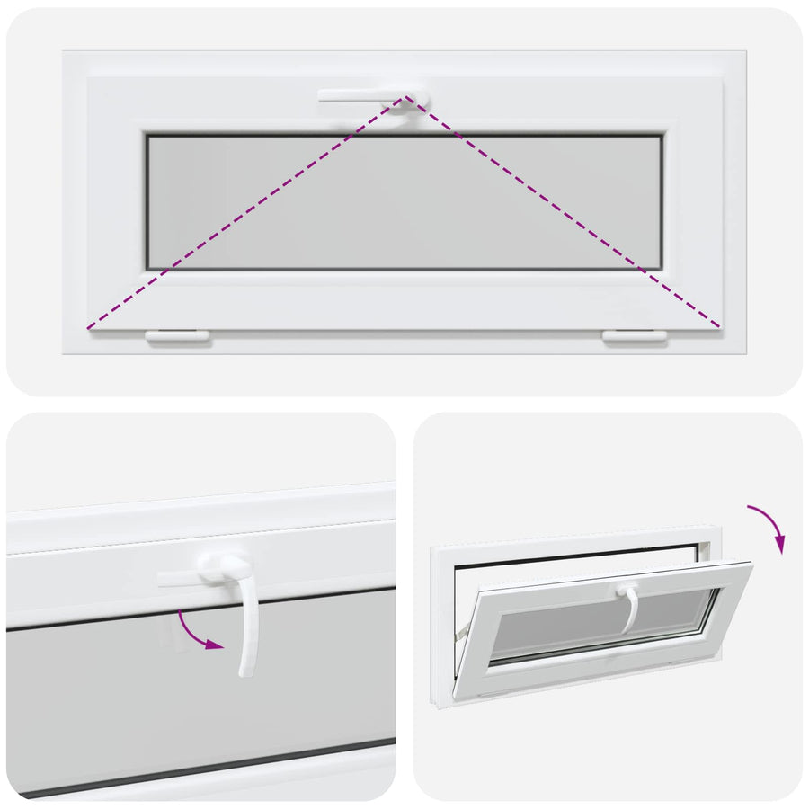 Kelderraam RISOR 90 x 40 cm PVC en glas Wit