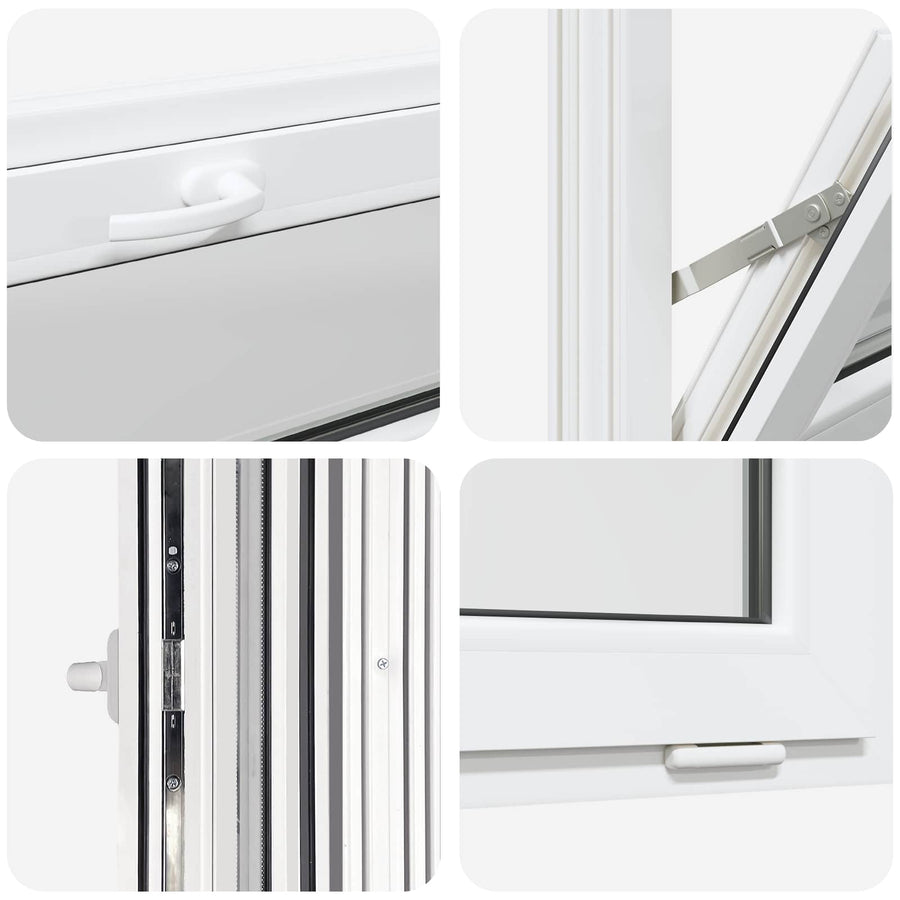Kelderraam RISOR 100 x 40 cm PVC en glas Wit