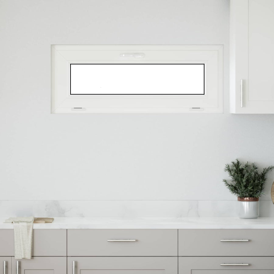 Kelderraam RISOR 110 x 40 cm PVC en glas Wit
