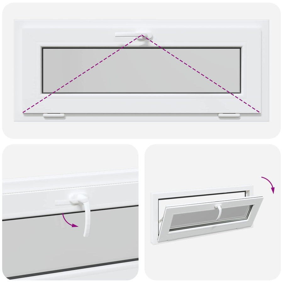 Kelderraam RISOR 110 x 40 cm PVC en glas Wit