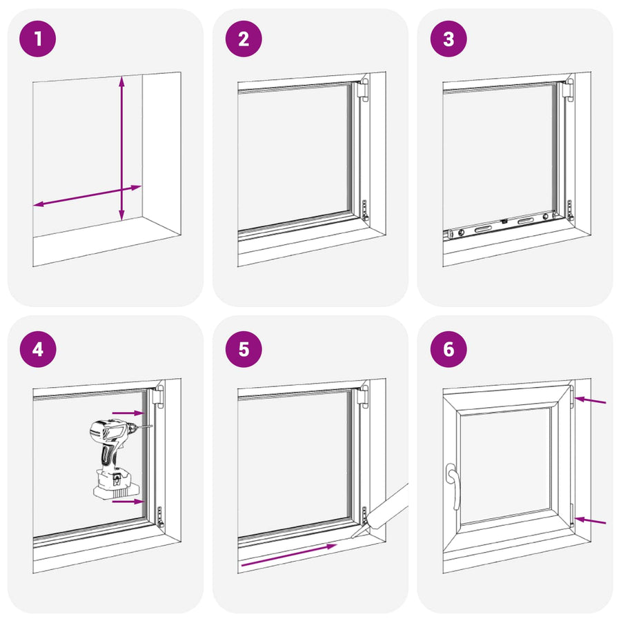 Kelderraam RISOR Wit 50 x 50 cm PVC en glas