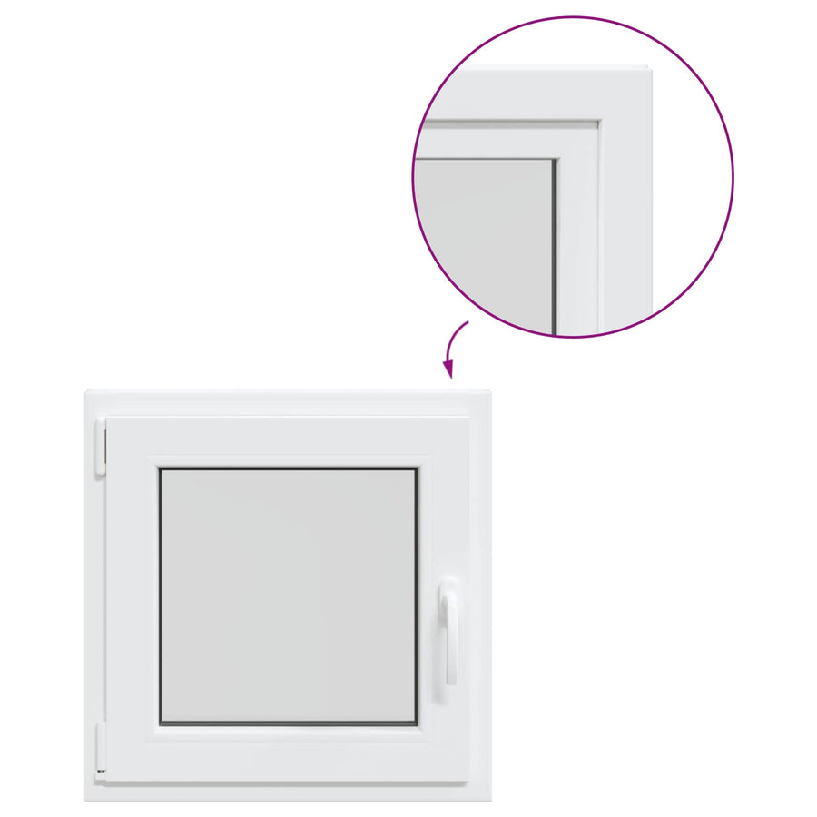 Kelderraam RISOR Wit 50 x 50 cm PVC en glas