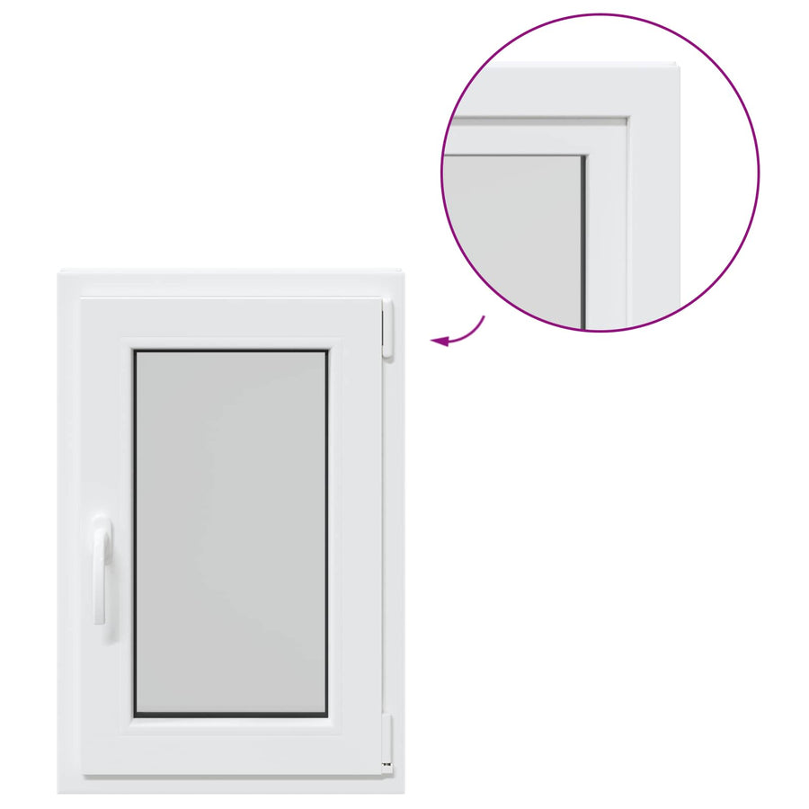 Kelderraam RISOR Wit 50 x 75 cm PVC en glas