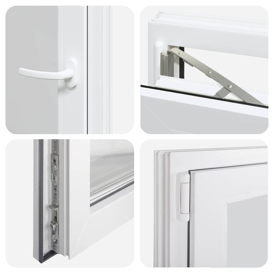 Kelderraam RISOR Wit 50 x 75 cm PVC en glas