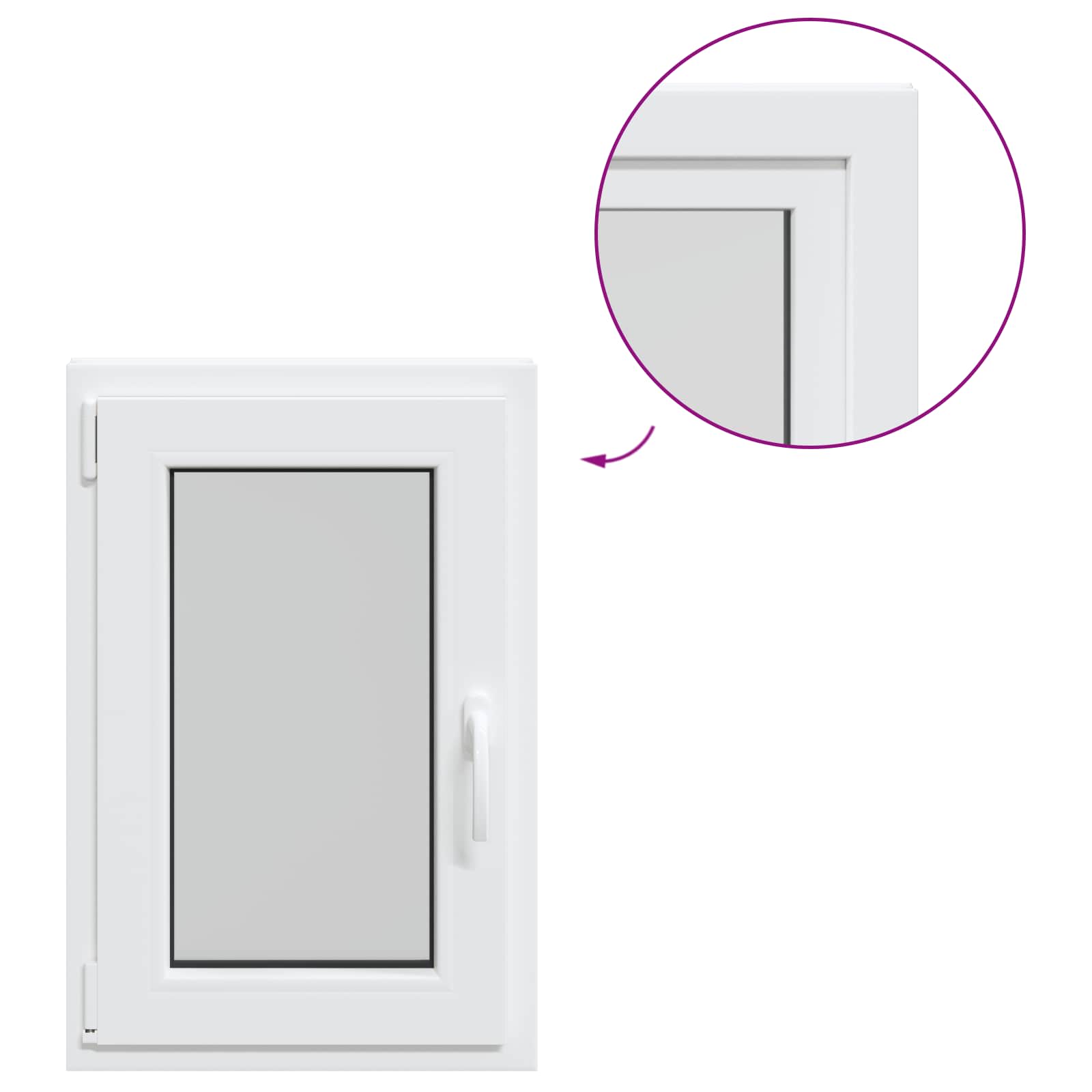 Kelderraam RISOR Wit 50 x 75 cm PVC en glas