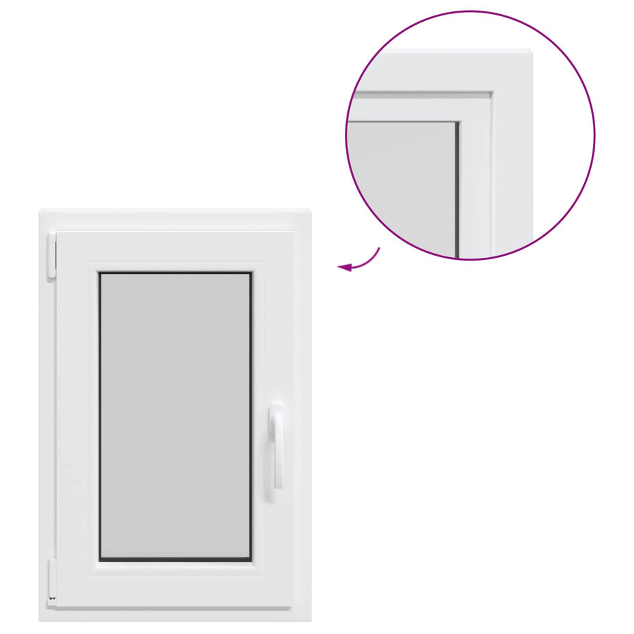 Kelderraam RISOR Wit 50 x 75 cm PVC en glas