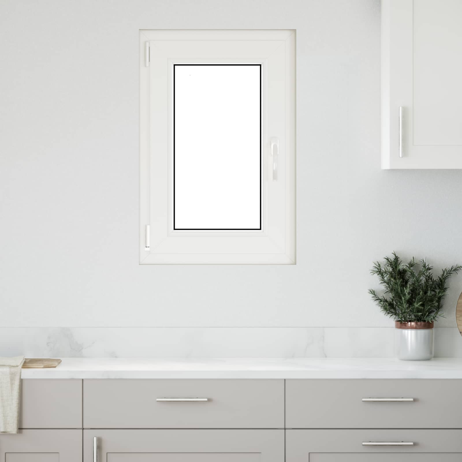 Kelderraam RISOR Wit 50 x 75 cm PVC en glas