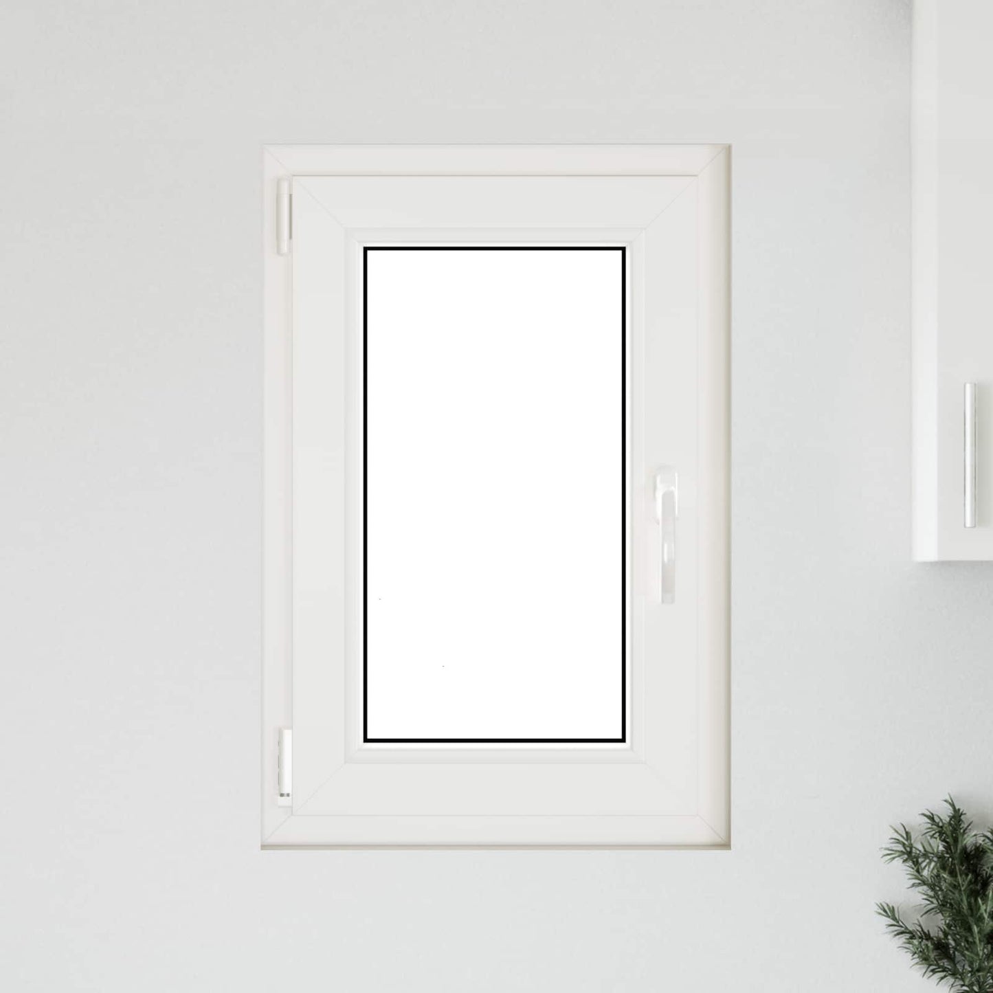 Kelderraam RISOR Wit 50 x 75 cm PVC en glas