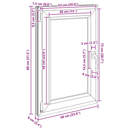 Kelderraam RISOR Wit 60 x 80 cm PVC en glas