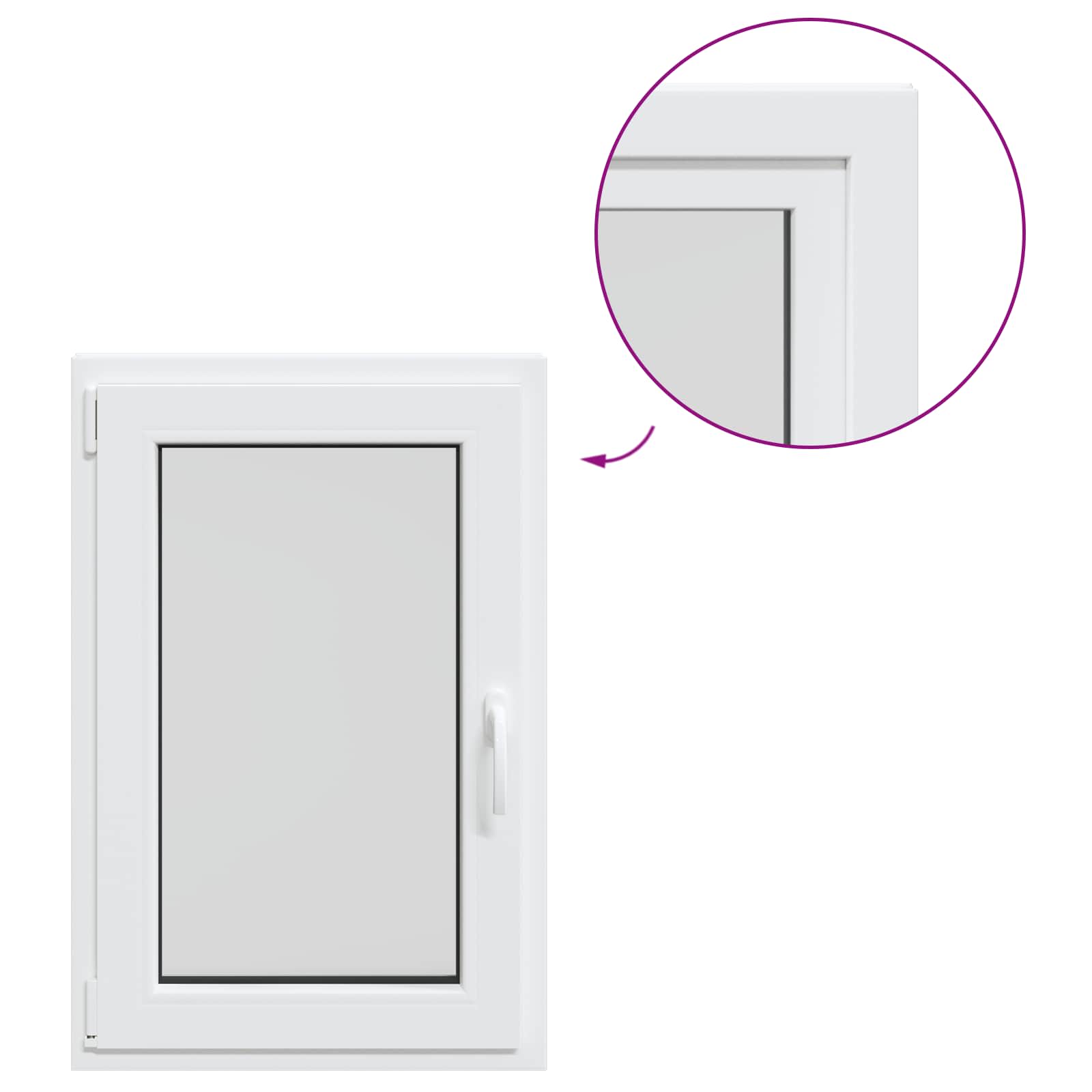 Kelderraam RISOR Wit 60 x 100 cm PVC en glas