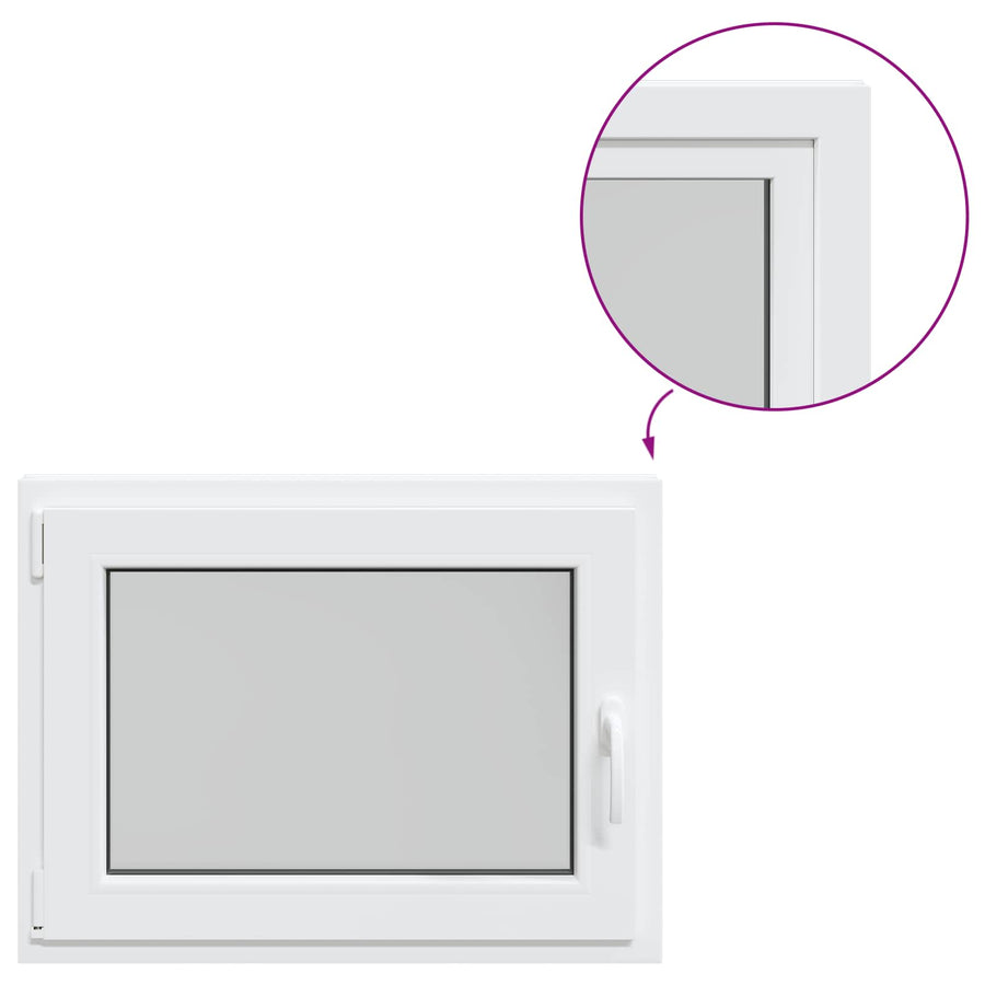 Kelderraam RISOR Wit 80 x 50 cm PVC en glas