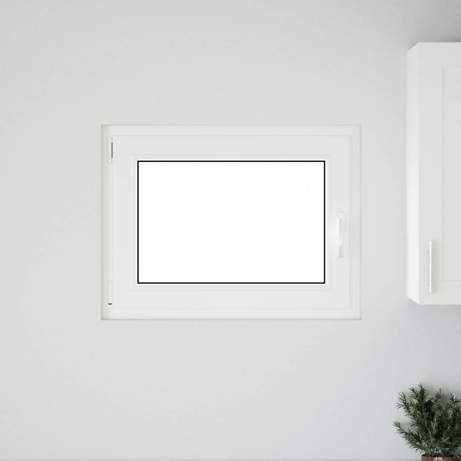 Kelderraam RISOR Wit 80 x 50 cm PVC en glas