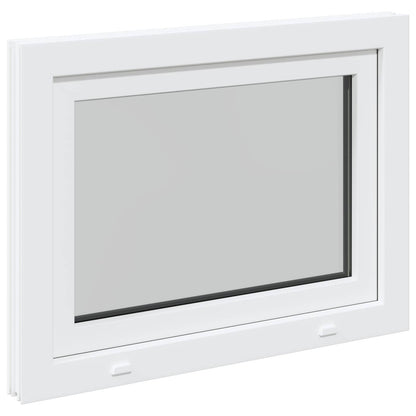 Kelderraam RISOR Wit 80 x 50 cm PVC en glas