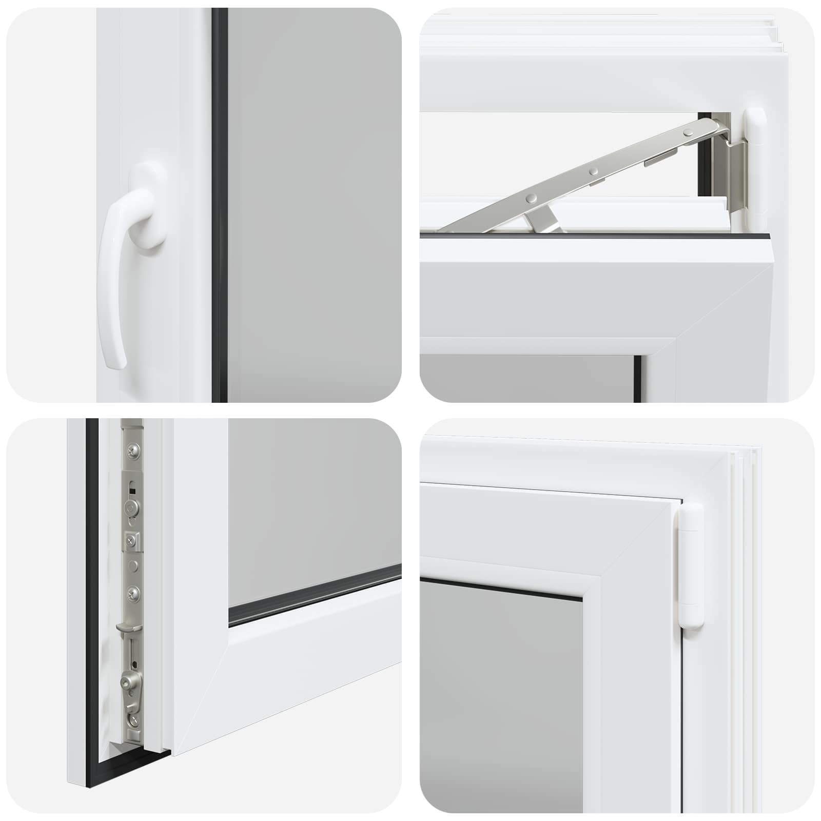Kelderraam RISOR Wit 80 x 60 cm PVC en glas
