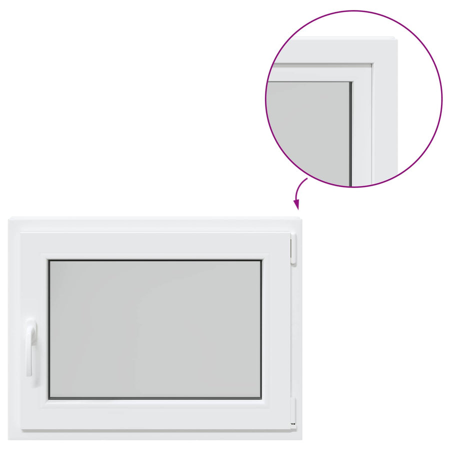 Kelderraam RISOR Wit 80 x 60 cm PVC en glas