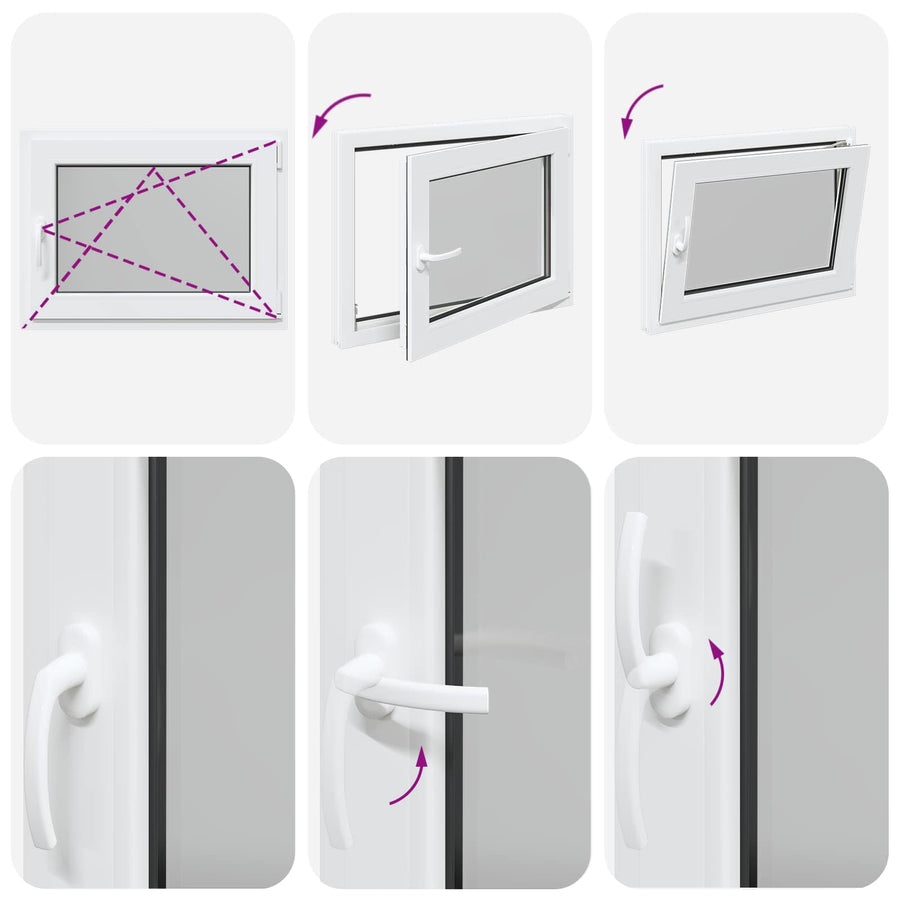 Kelderraam RISOR Wit 80 x 60 cm PVC en glas