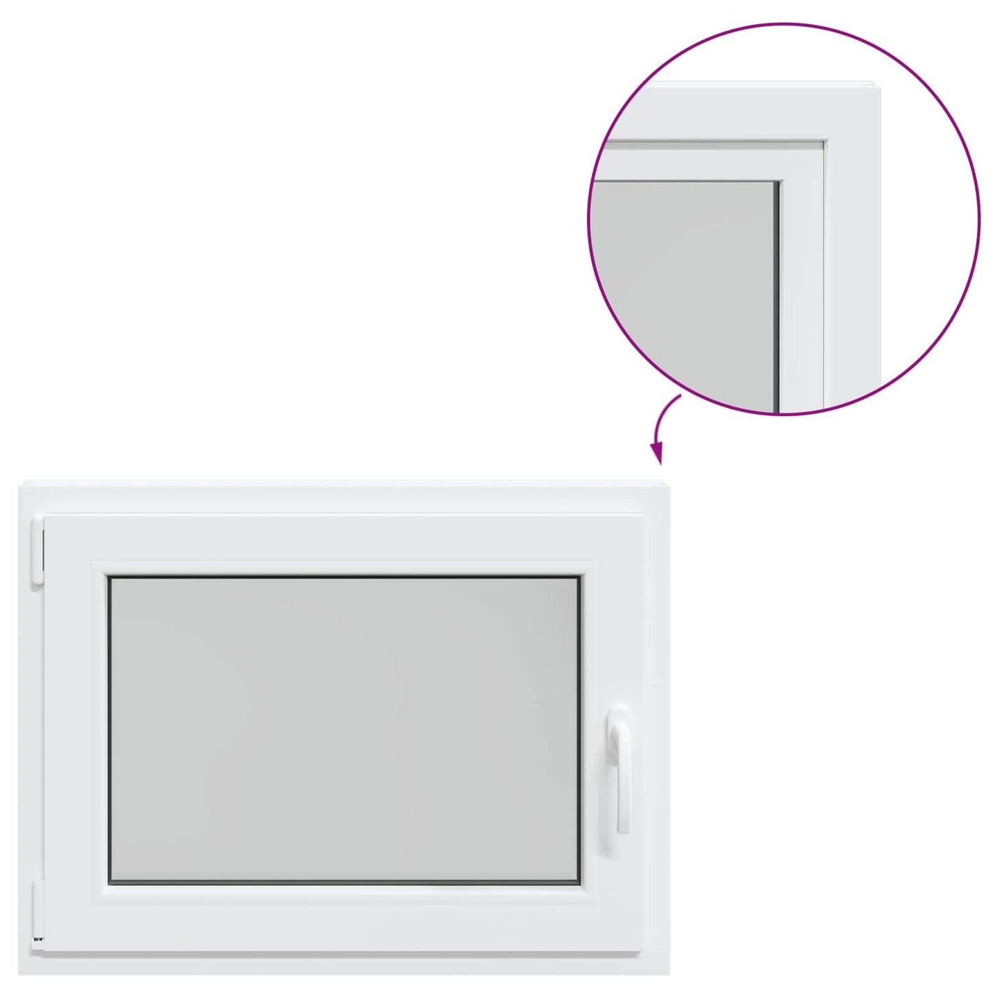 Kelderraam RISOR Wit 80 x 60 cm PVC en glas