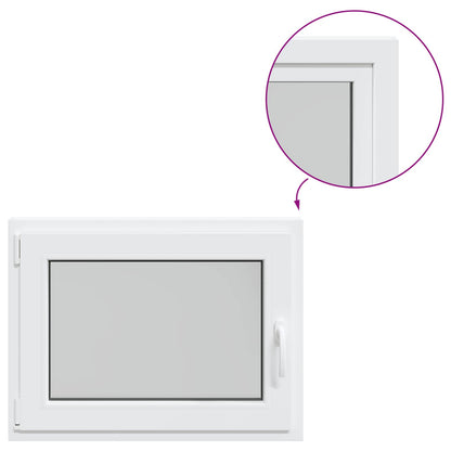 Kelderraam RISOR Wit 80 x 60 cm PVC en glas