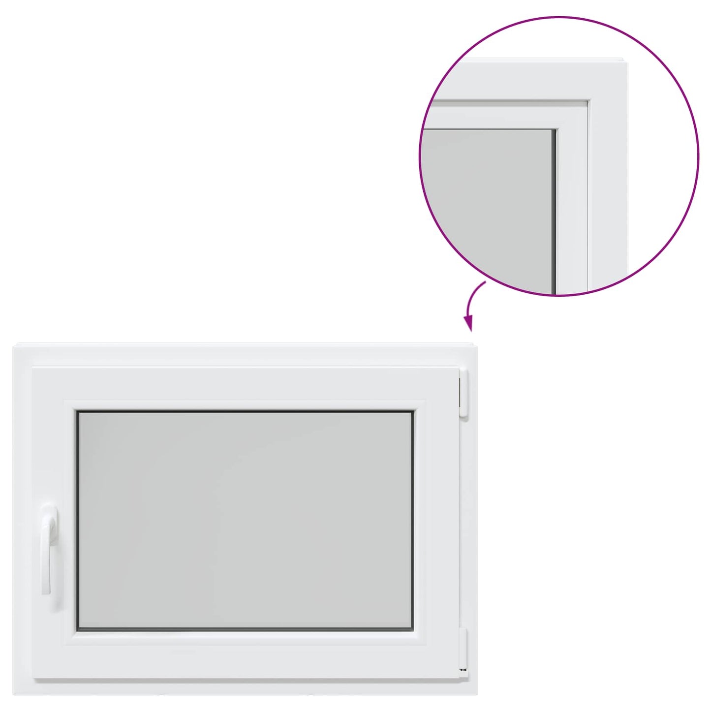 Kelderraam RISOR Wit 80 x 70 cm PVC en glas
