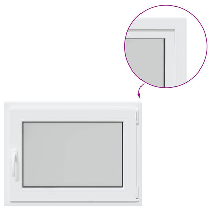 Kelderraam RISOR Wit 80 x 70 cm PVC en glas