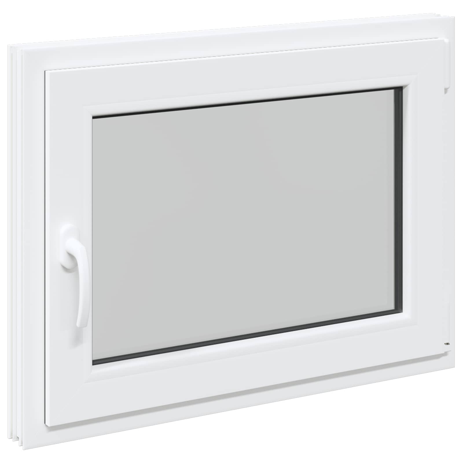 Kelderraam RISOR Wit 80 x 70 cm PVC en glas