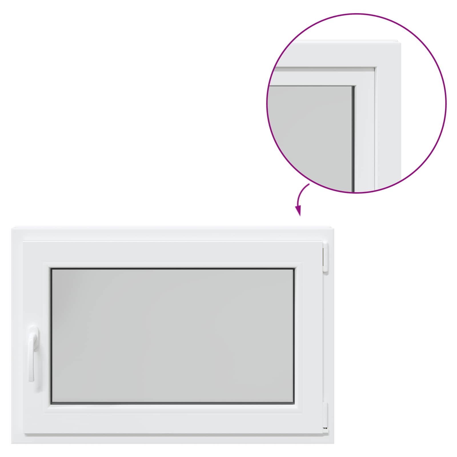 Kelderraam RISOR Wit 90 x 50 cm PVC en glas