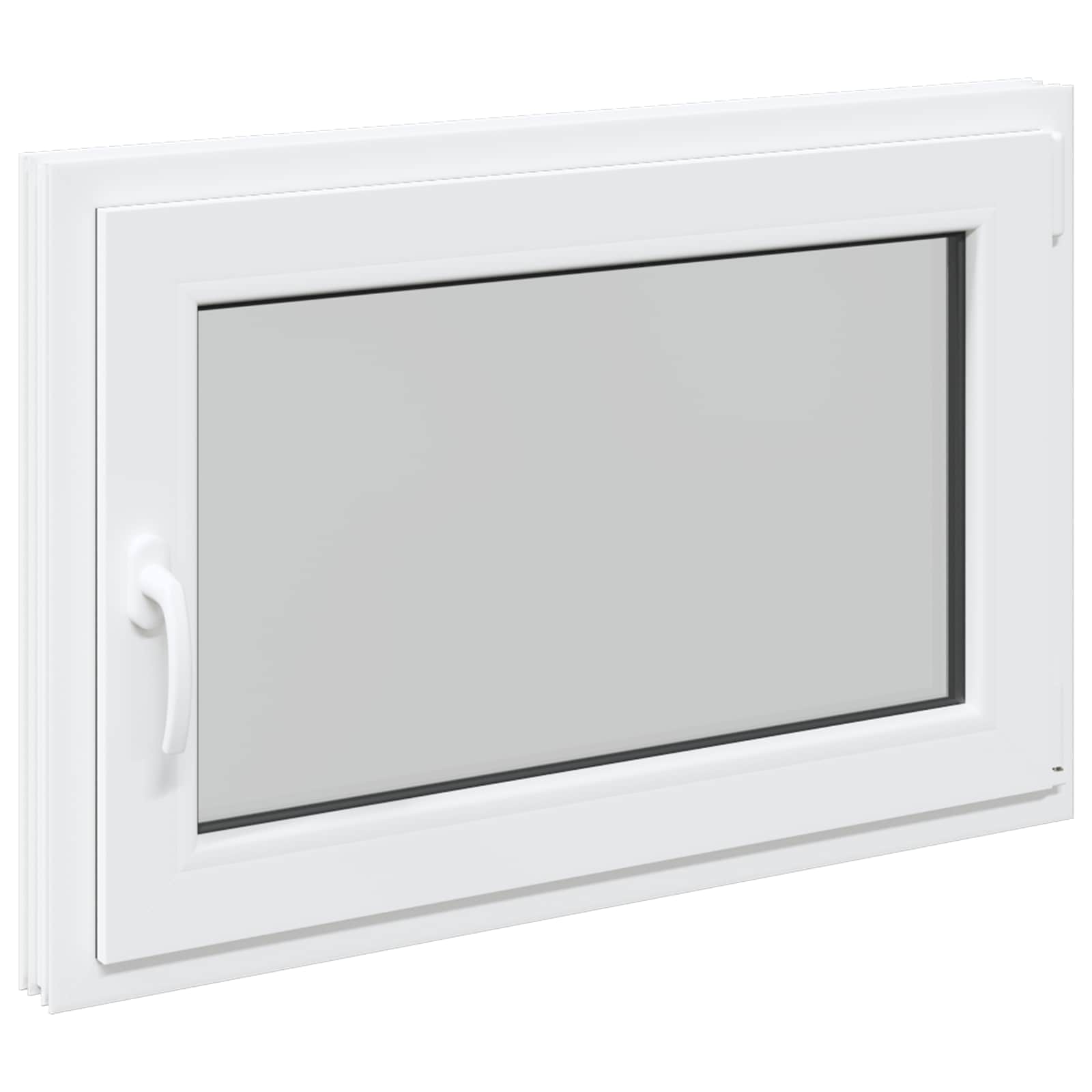 Kelderraam RISOR Wit 90 x 50 cm PVC en glas