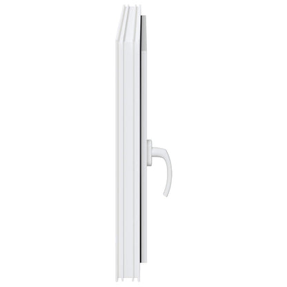 Kelderraam RISOR Wit 90 x 50 cm PVC en glas