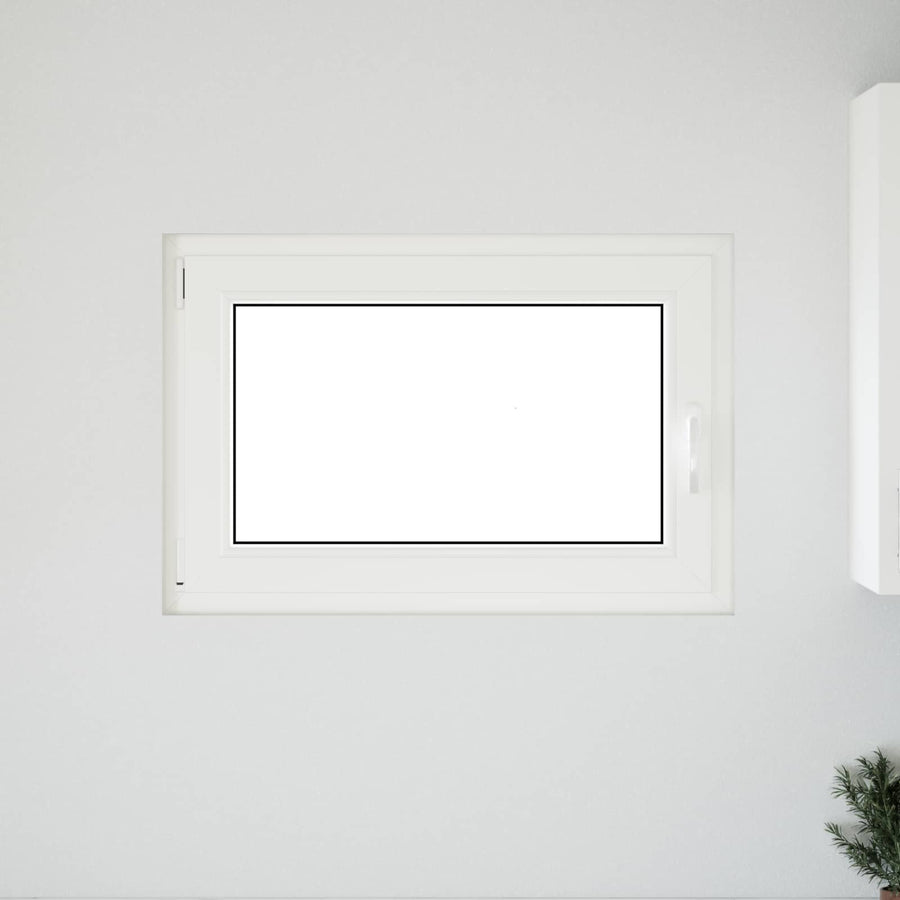 Kelderraam RISOR Wit 90 x 50 cm PVC en glas