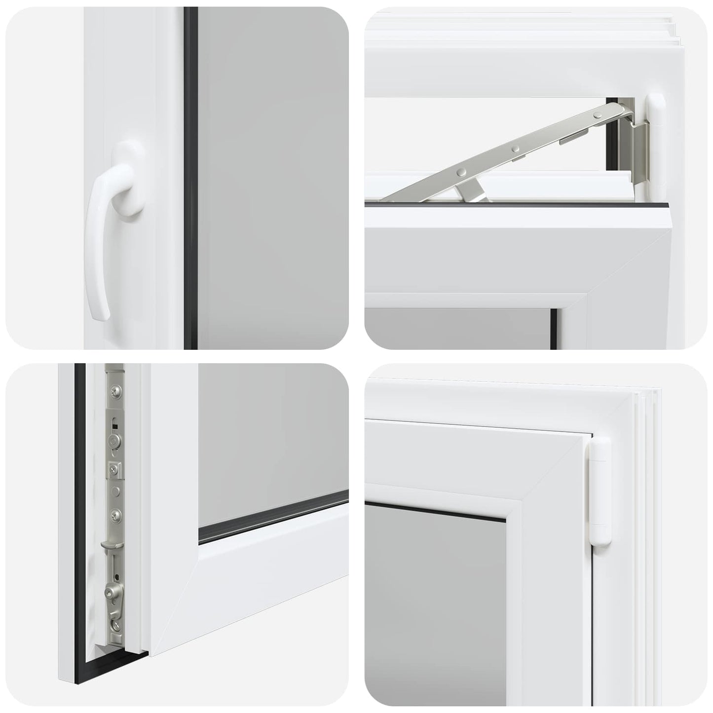 Kelderraam RISOR Wit 90 x 60 cm PVC en glas