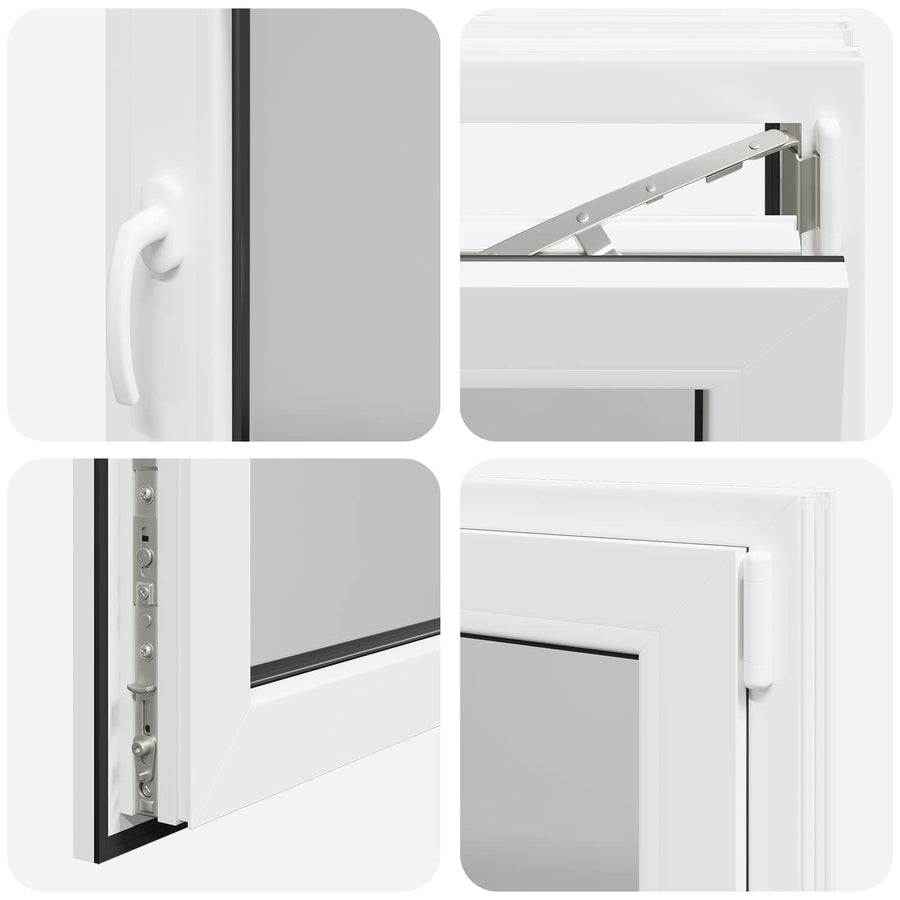 Kelderraam RISOR Wit 90 x 60 cm PVC en glas