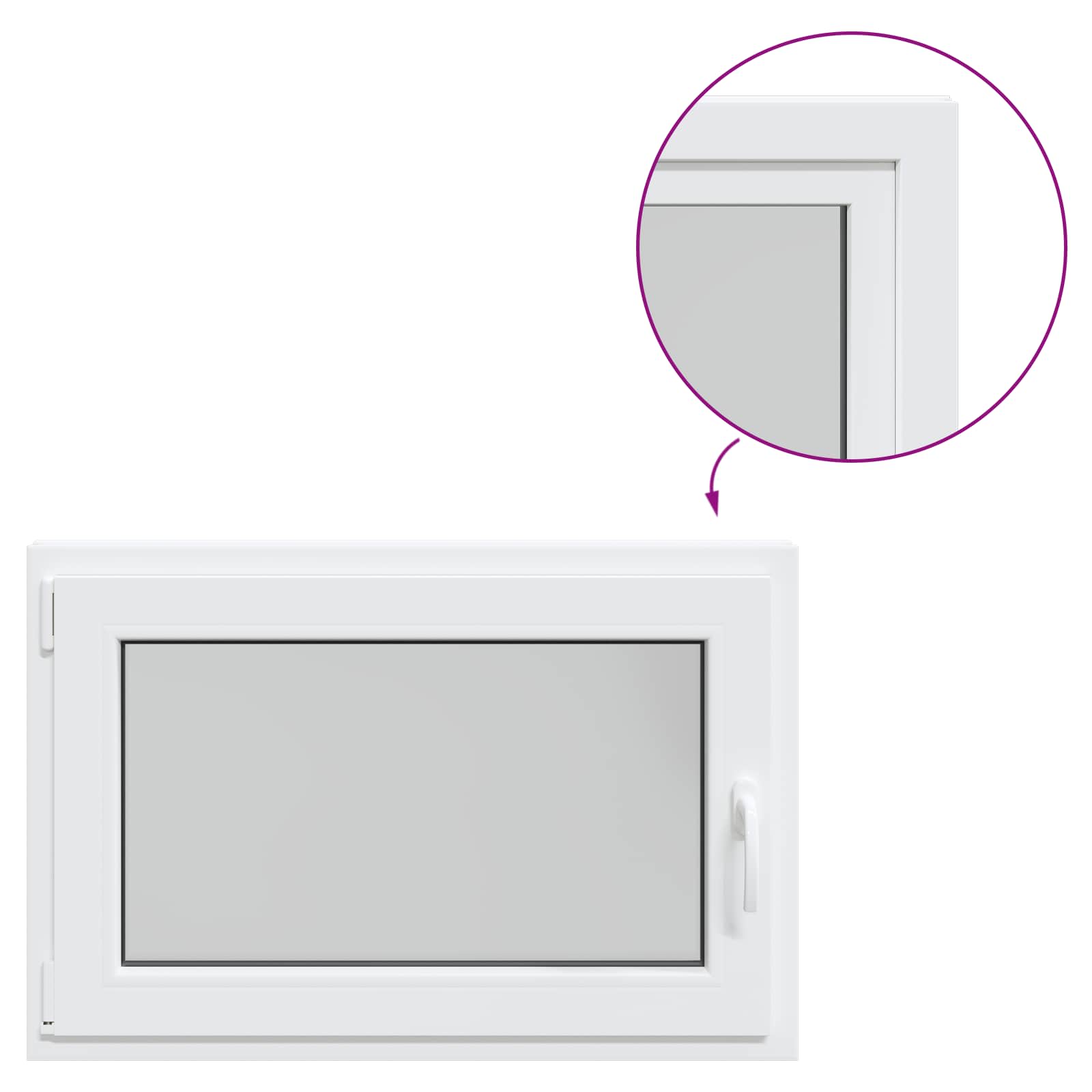 Kelderraam RISOR Wit 90 x 60 cm PVC en glas