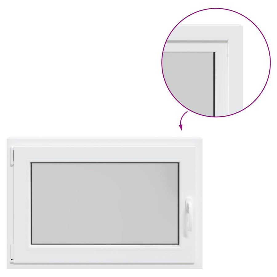 Kelderraam RISOR Wit 90 x 60 cm PVC en glas