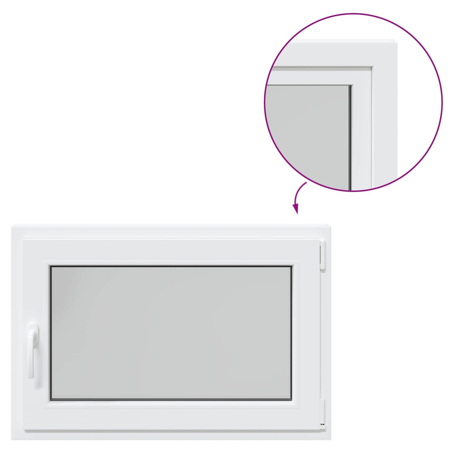 Kelderraam RISOR Wit 90 x 70 cm PVC en glas