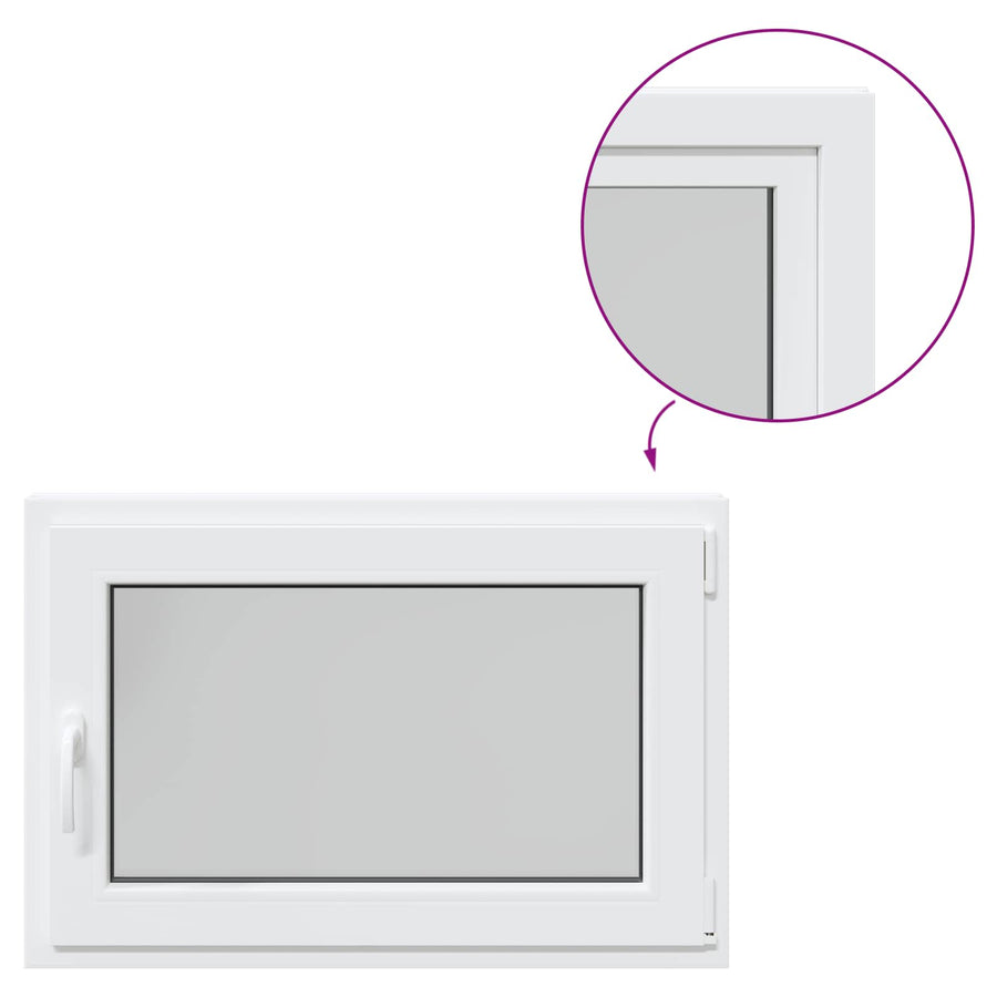 Kelderraam RISOR Wit 90 x 70 cm PVC en glas