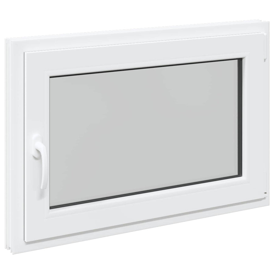 Kelderraam RISOR Wit 90 x 70 cm PVC en glas