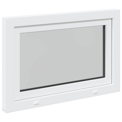 Kelderraam RISOR Wit 90 x 70 cm PVC en glas