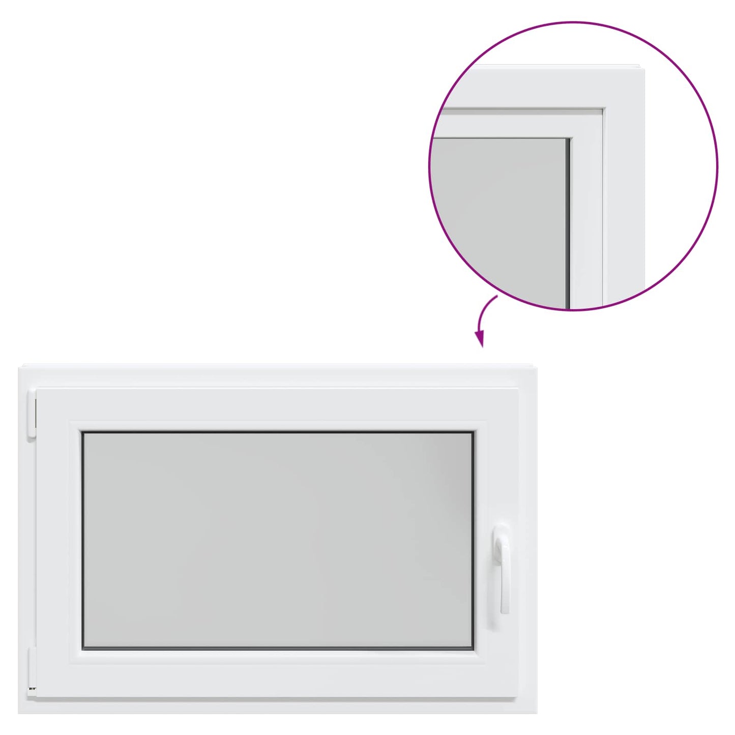 Kelderraam RISOR Wit 100 x 50 cm PVC en glas