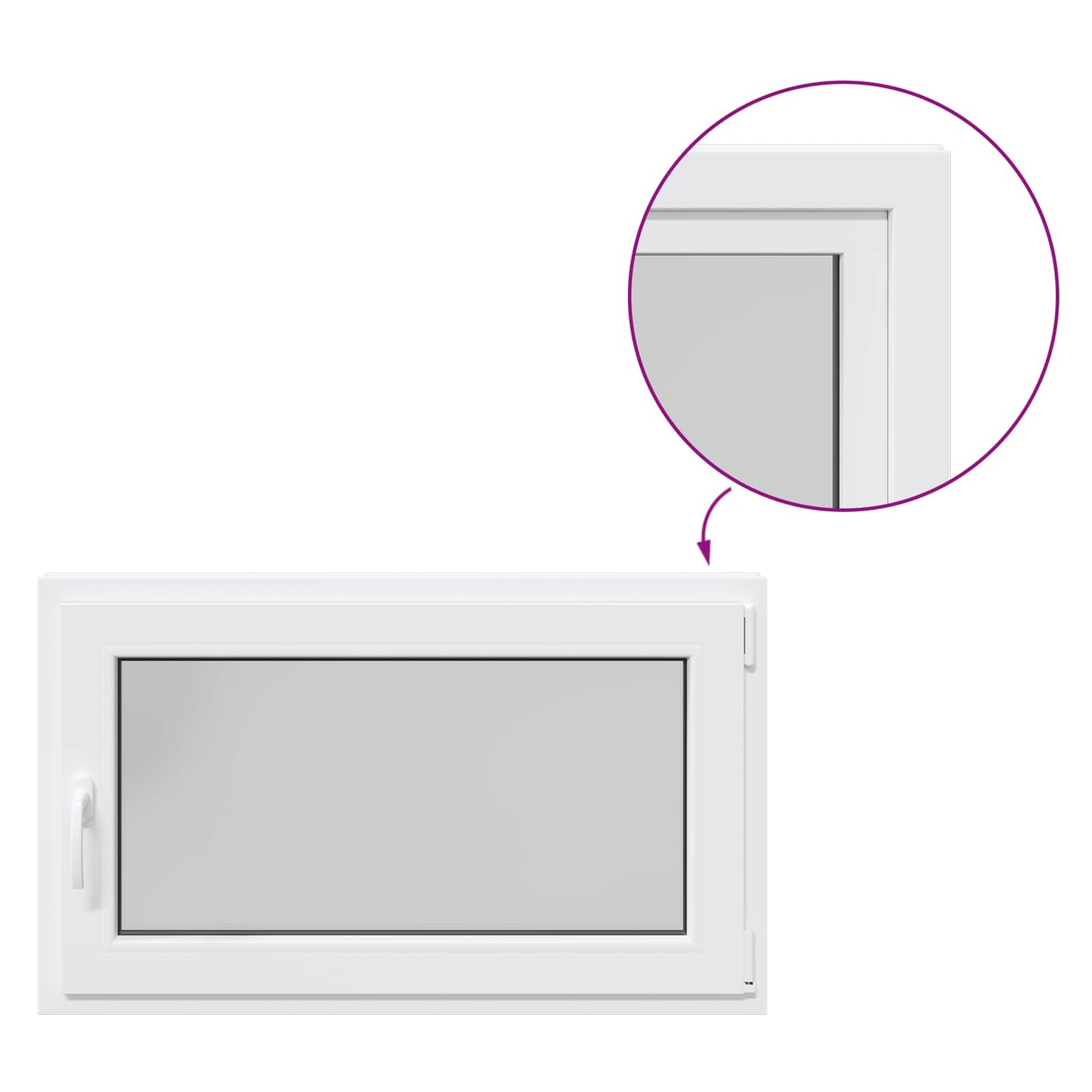 Kelderraam RISOR Wit 100 x 50 cm PVC en glas