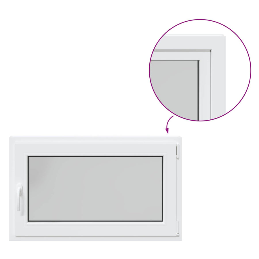 Kelderraam RISOR Wit 100 x 50 cm PVC en glas