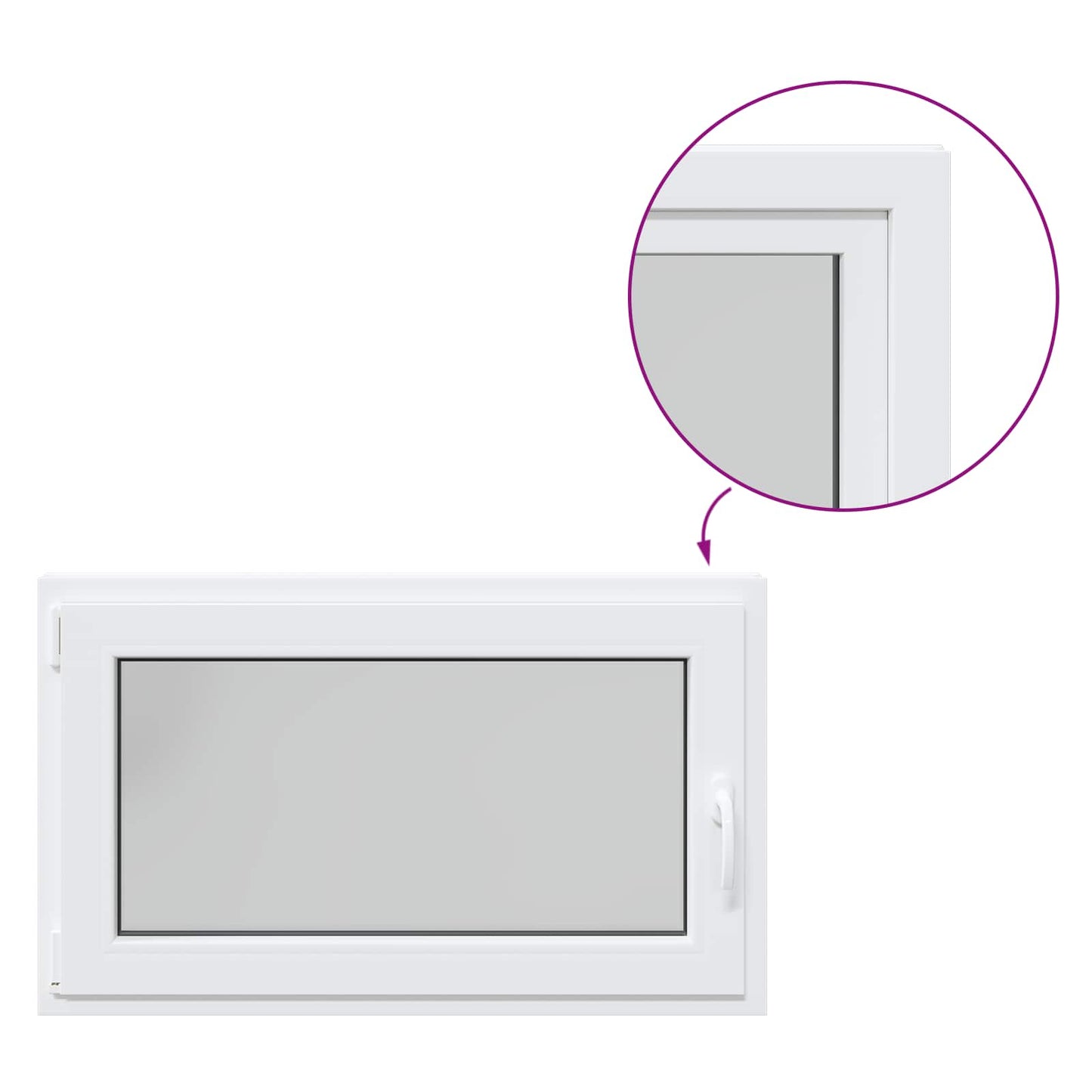 Kelderraam RISOR Wit 100 x 60 cm PVC en glas