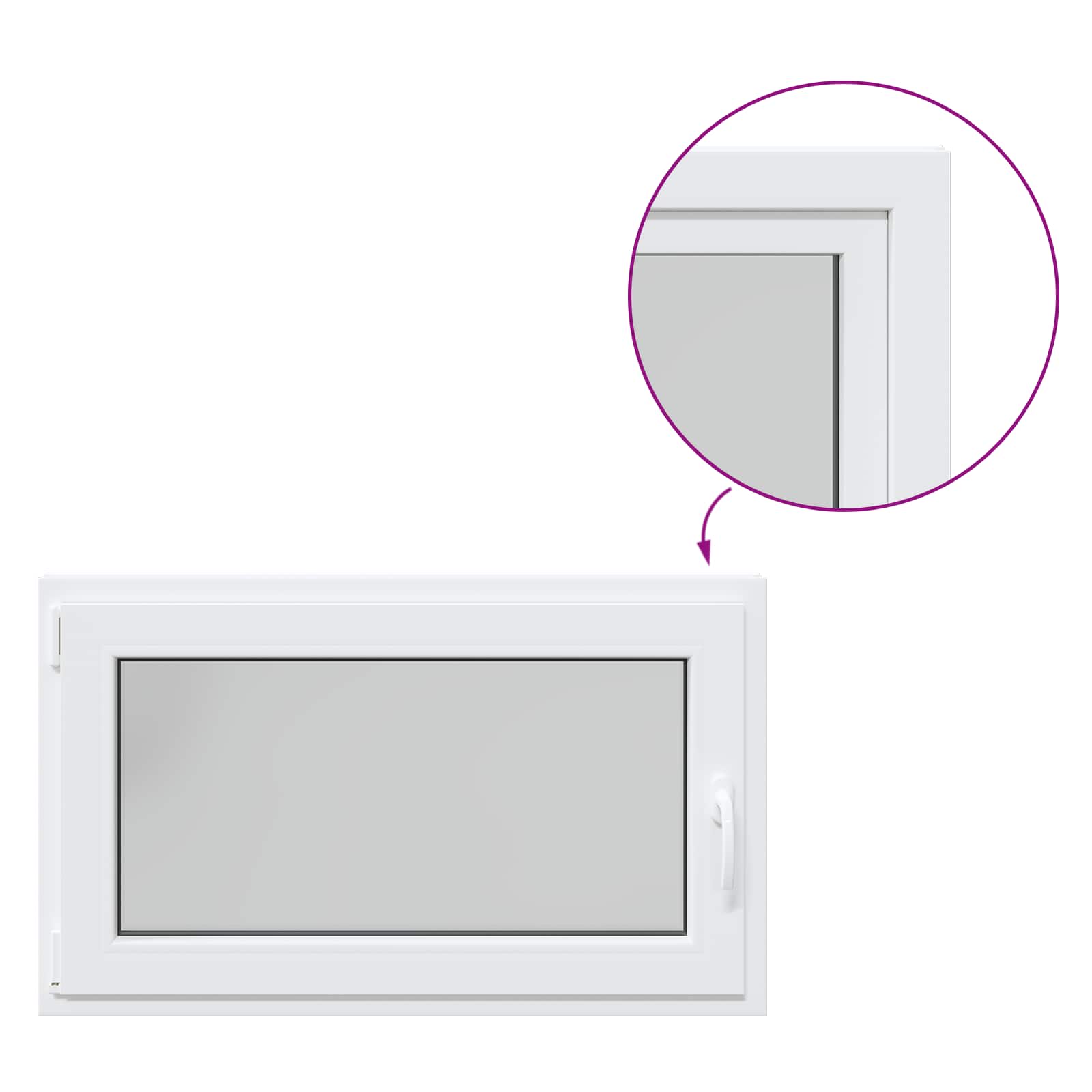 Kelderraam RISOR Wit 100 x 60 cm PVC en glas