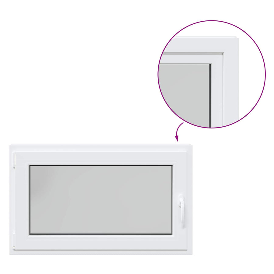 Kelderraam RISOR Wit 100 x 60 cm PVC en glas