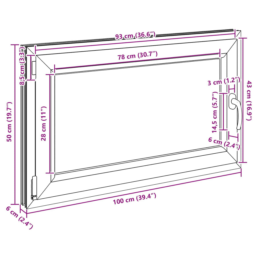 Kelderraam RISOR Wit 100 x 60 cm PVC en glas