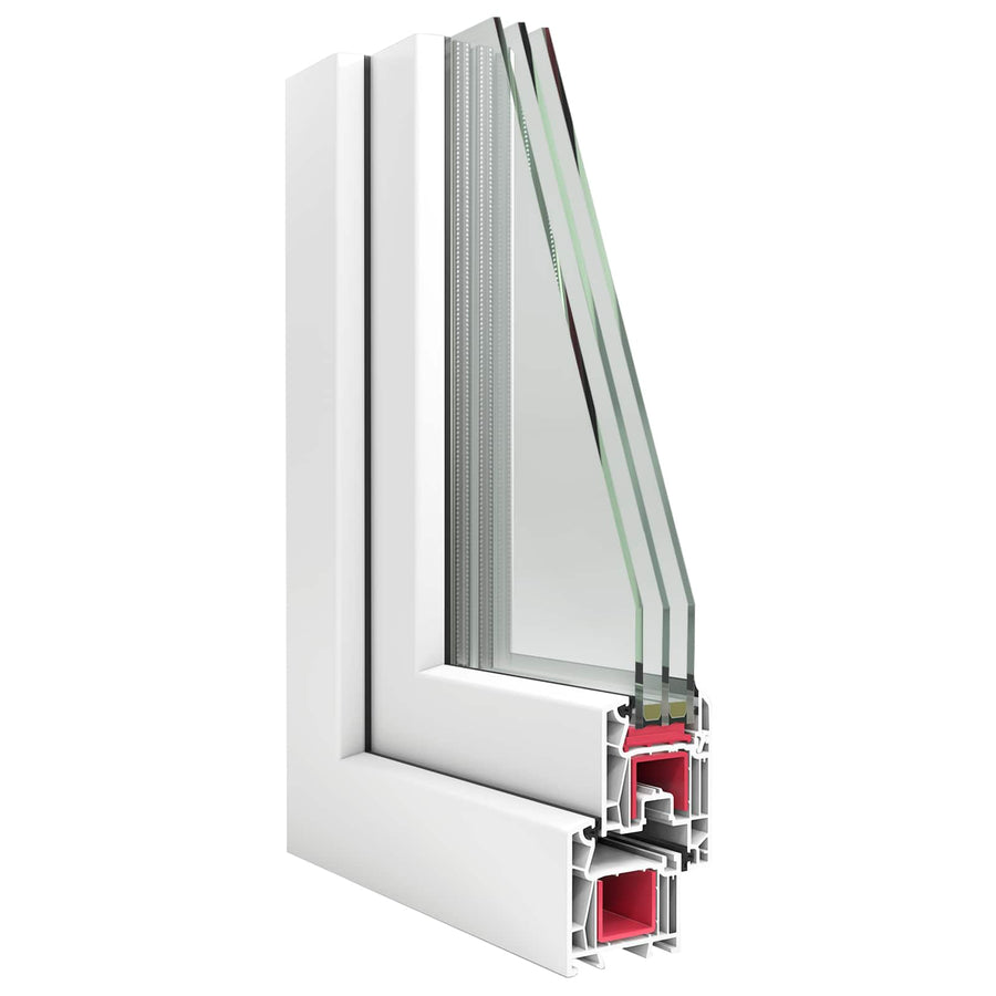 Kelderraam RISOR Wit 100 x 70 cm PVC en glas