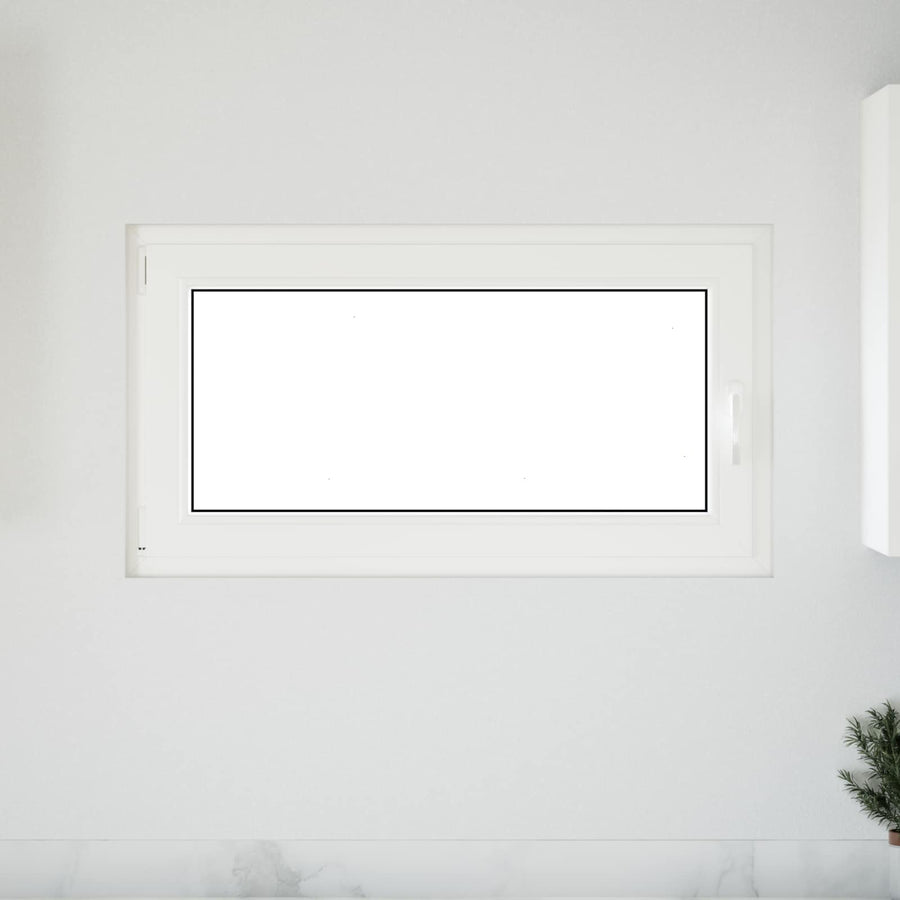 Kelderraam RISOR Wit 110 x 50 cm PVC en glas