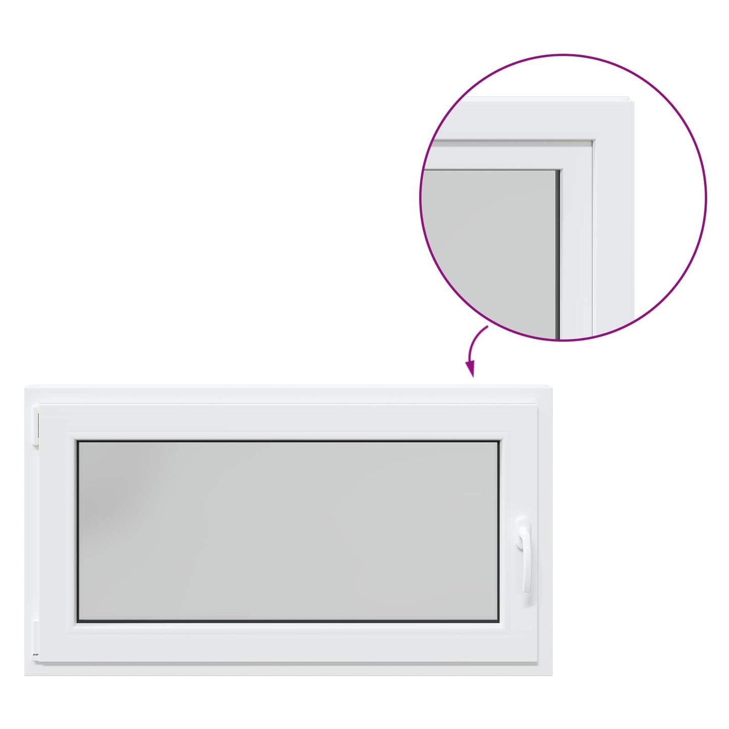 Kelderraam RISOR Wit 110 x 60 cm PVC en glas