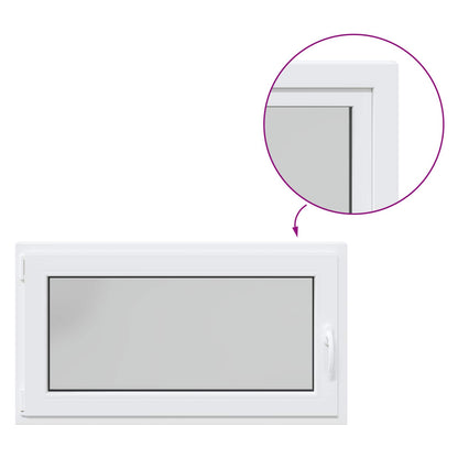Kelderraam RISOR Wit 110 x 60 cm PVC en glas
