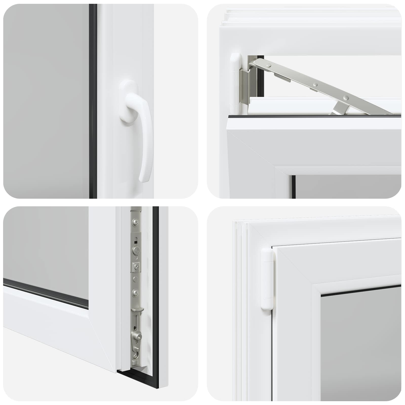 Kelderraam RISOR Wit 110 x 70 cm PVC en glas